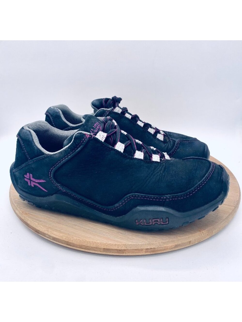 Kuru Chicane Shoes Womens 7 W Black Leather Comfort Orthotic Sneakers Running